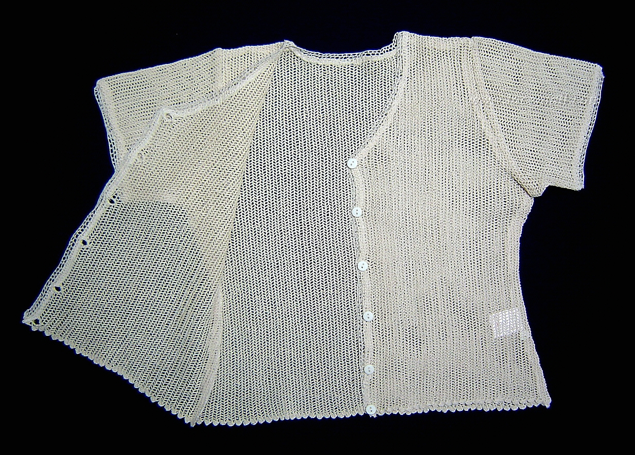 Handmade Lace Crochet Blouse – Boho Summer Button-Down Top with Short Sleeves